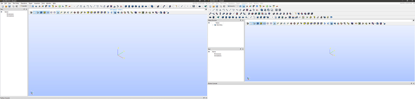 Opening correct module and updating GUI from TUI - Salome project